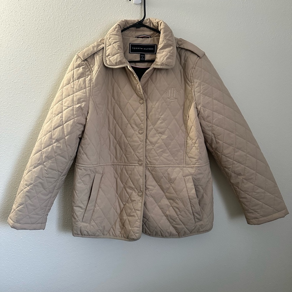 Tommy Hilfiger Beige Quilted Puffer Jacket
